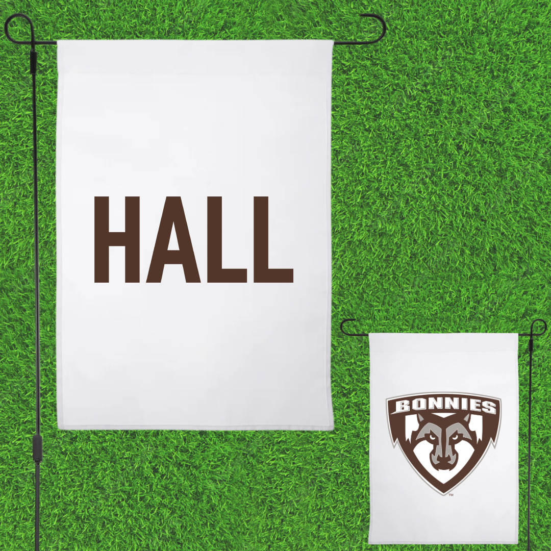 St. Bonaventure University Swimming & Diving White Garden Flag - Aiden Hall