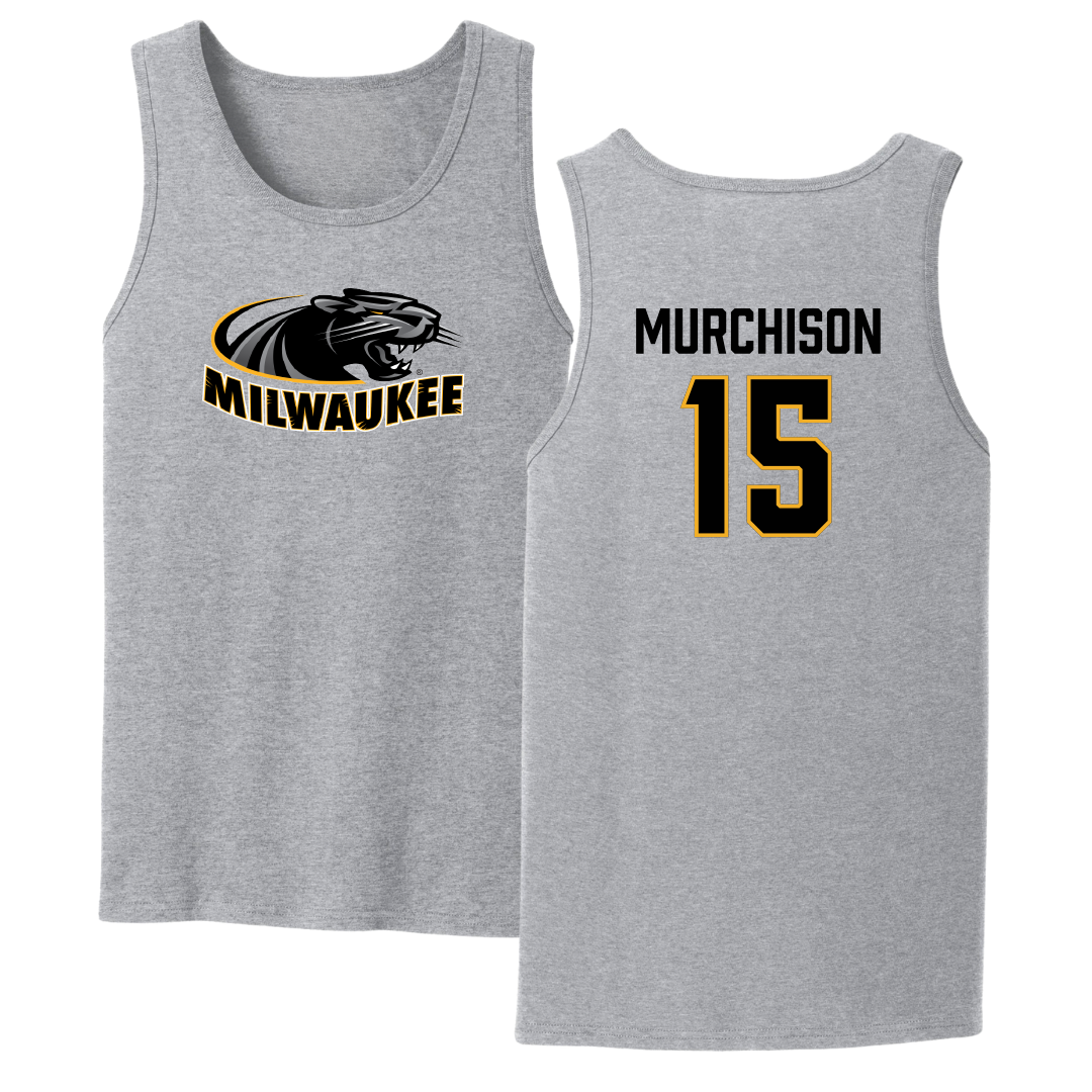 University of Wisconsin-Milwaukee Basketball Sport Gray Tank Top - #15 Simeon Murchison
