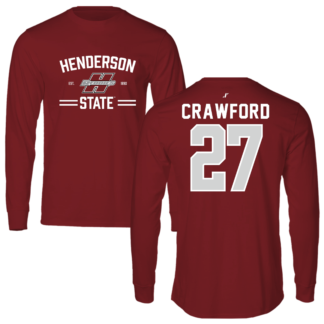 Henderson State University Football Cardinal General Long Sleeve - #27 Kolbi Crawford