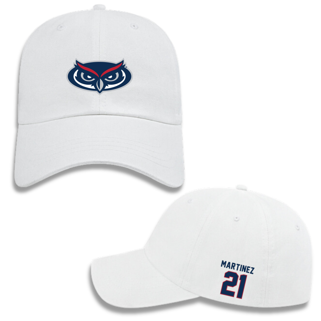 Florida Atlantic University Baseball White Hat - #21 John Martinez
