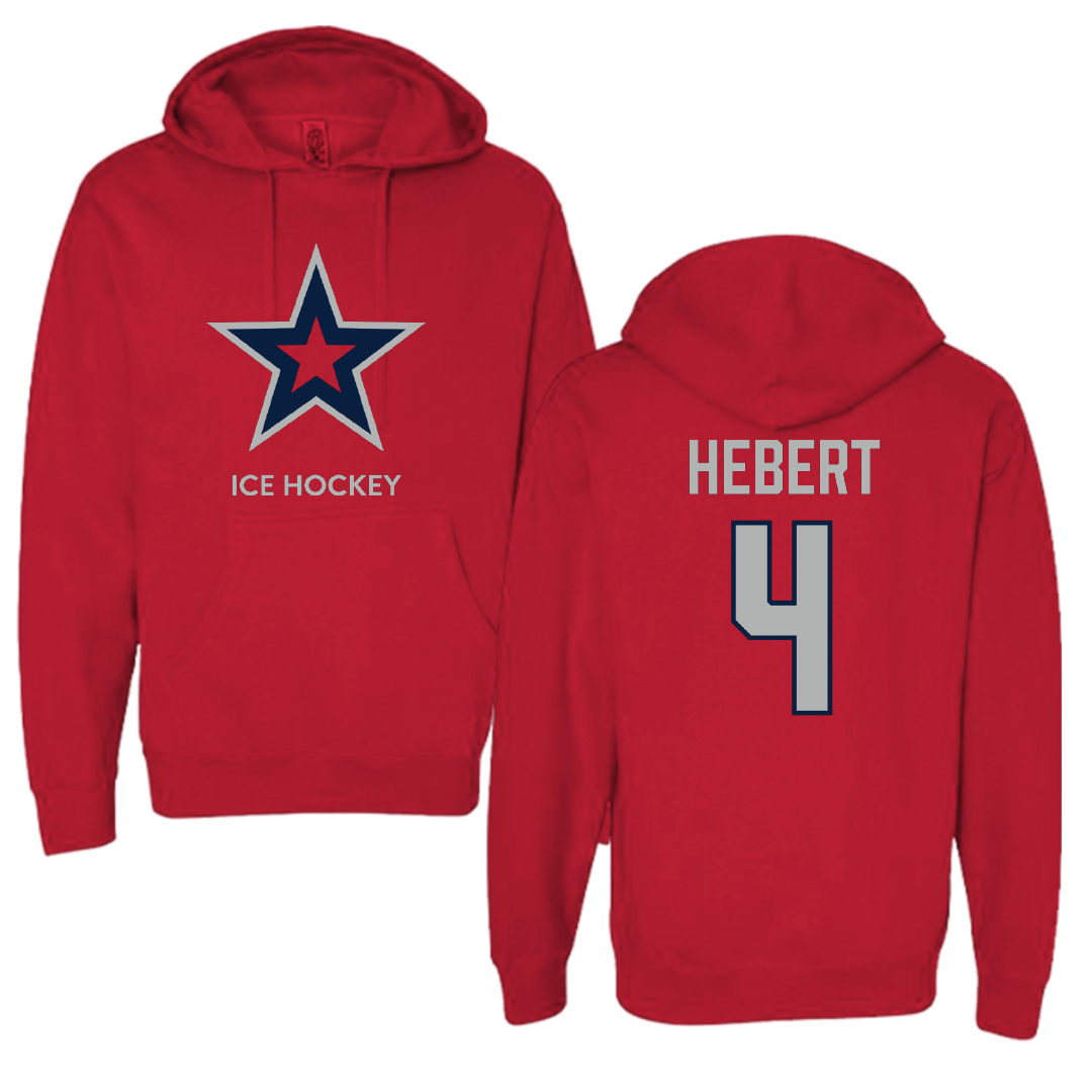 Robert Morris University Ice Hockey (W) Red Mascot Hoodie - #4 Allyson Hebert