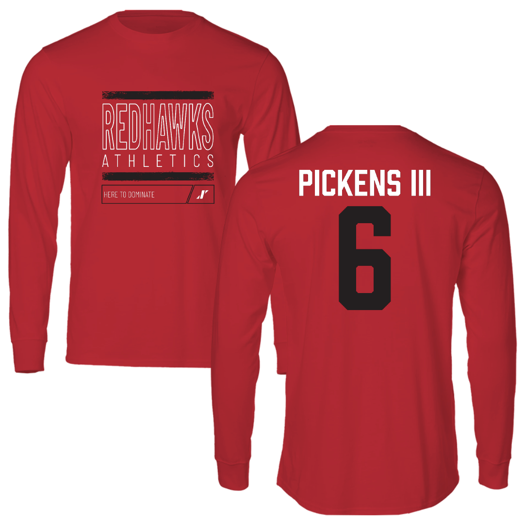 Southeast Missouri State University Football Red Dominate Performance Long Sleeve - #6 Henry Pickens III