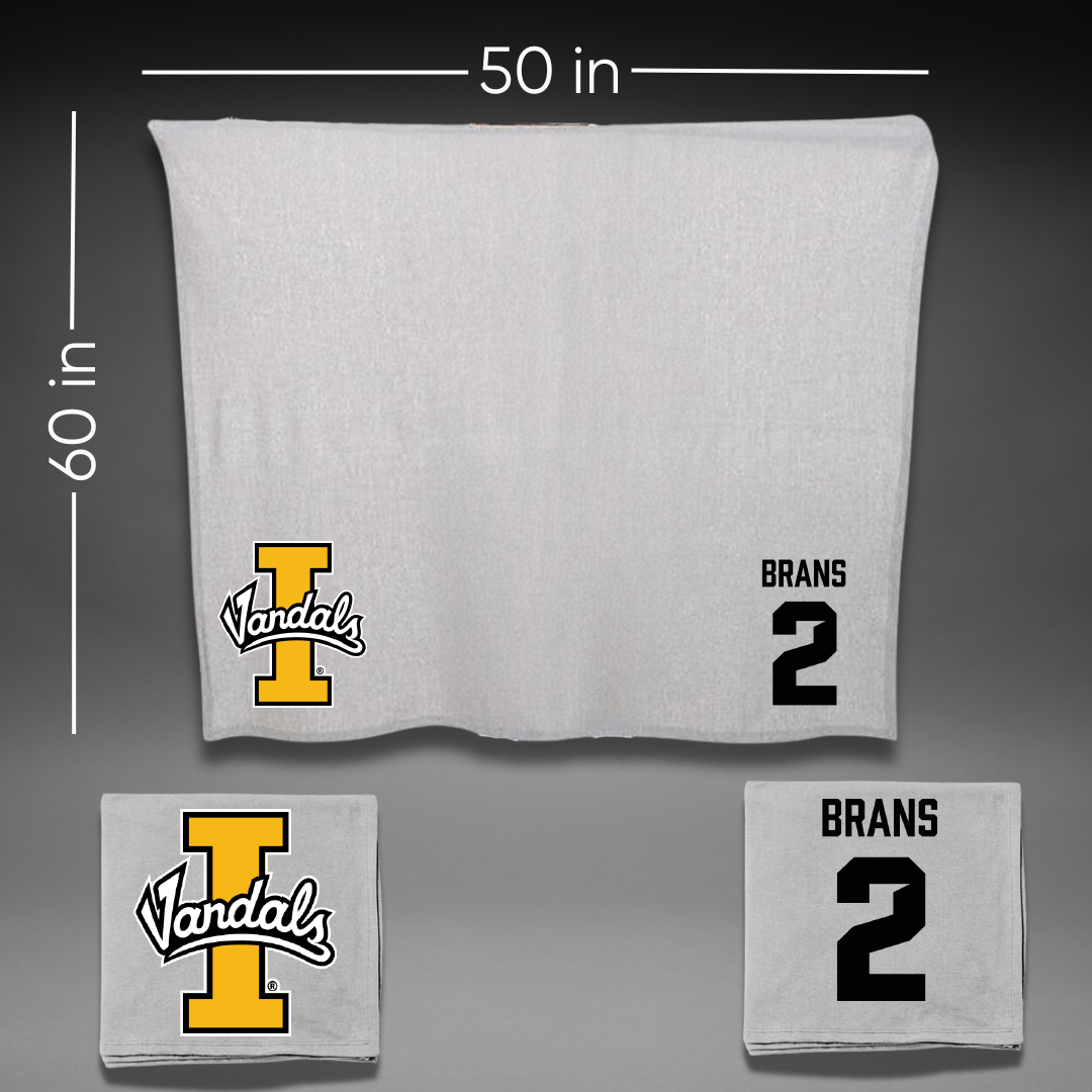University of Idaho Basketball Gray Vandals Blanket - #2 Sarah Brans