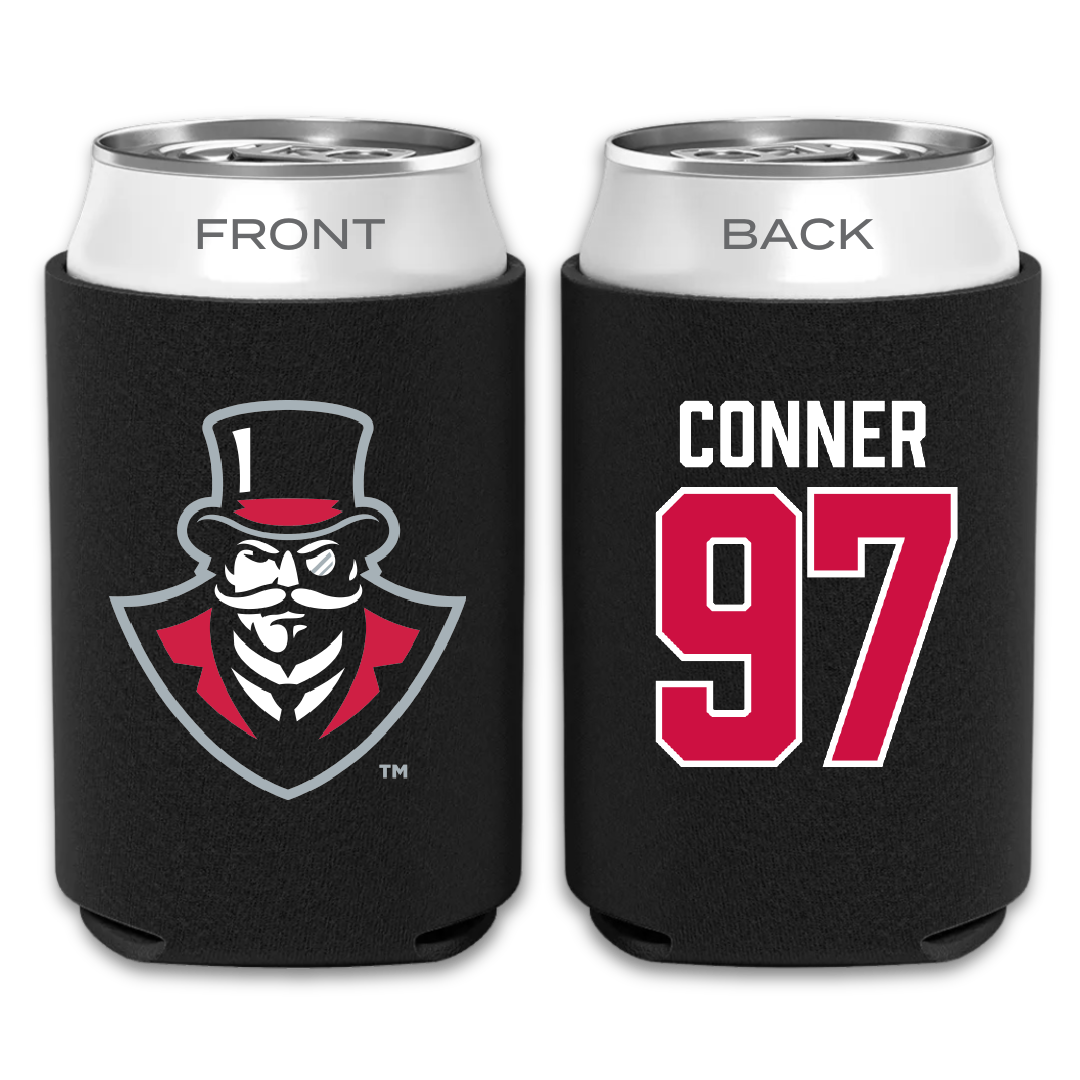 Austin Peay State University Football Black Can Cooler - #97 Carson Conner
