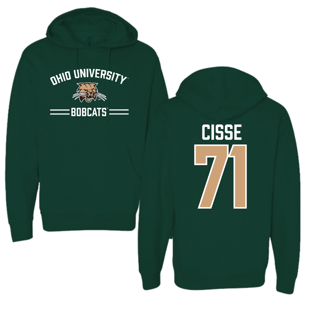 Ohio University Football Forest Green General Hoodie - #71 Tigana Cisse