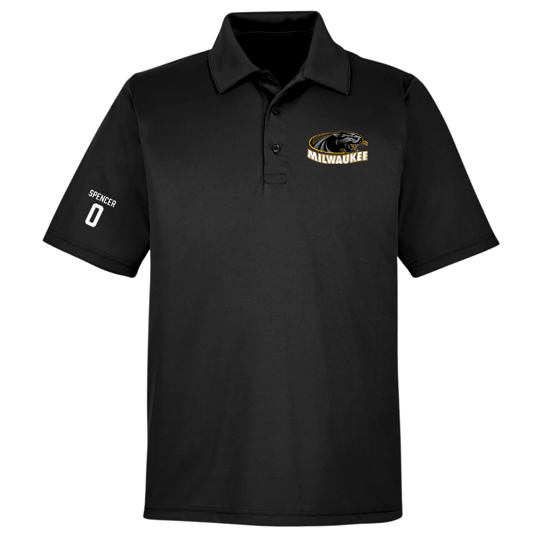 University of Wisconsin-Milwaukee Basketball (M) Black Polo - #0 Pierce Spencer