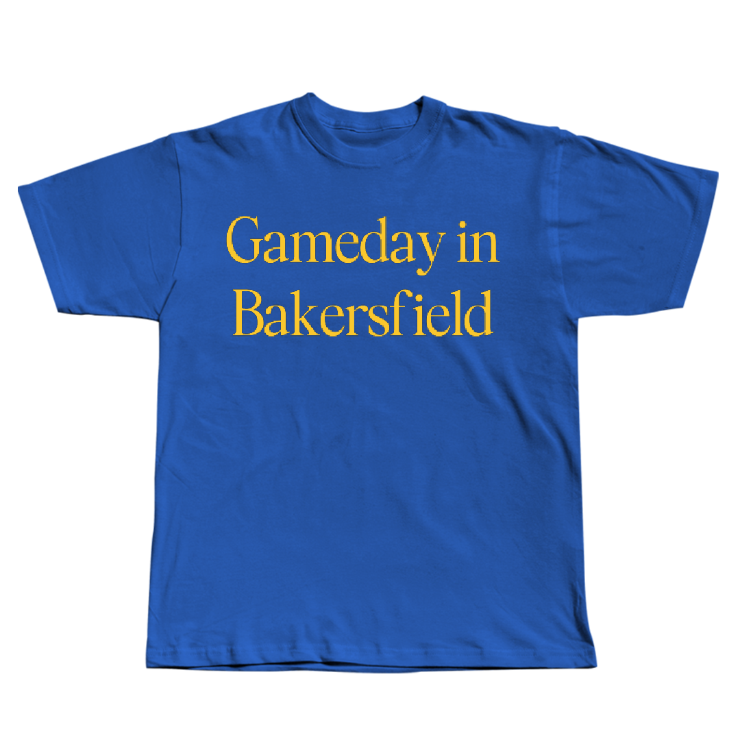 California State University-Bakersfield Baseball Blue Gameday Tee - #5 Lewis Barnum