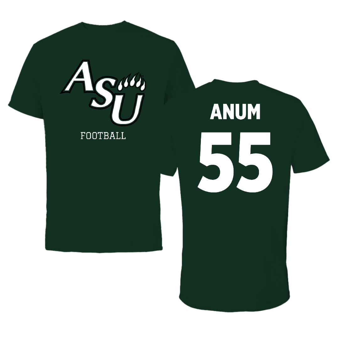 Adams State University Football Forest Green Tee - #55 Maxime Anum
