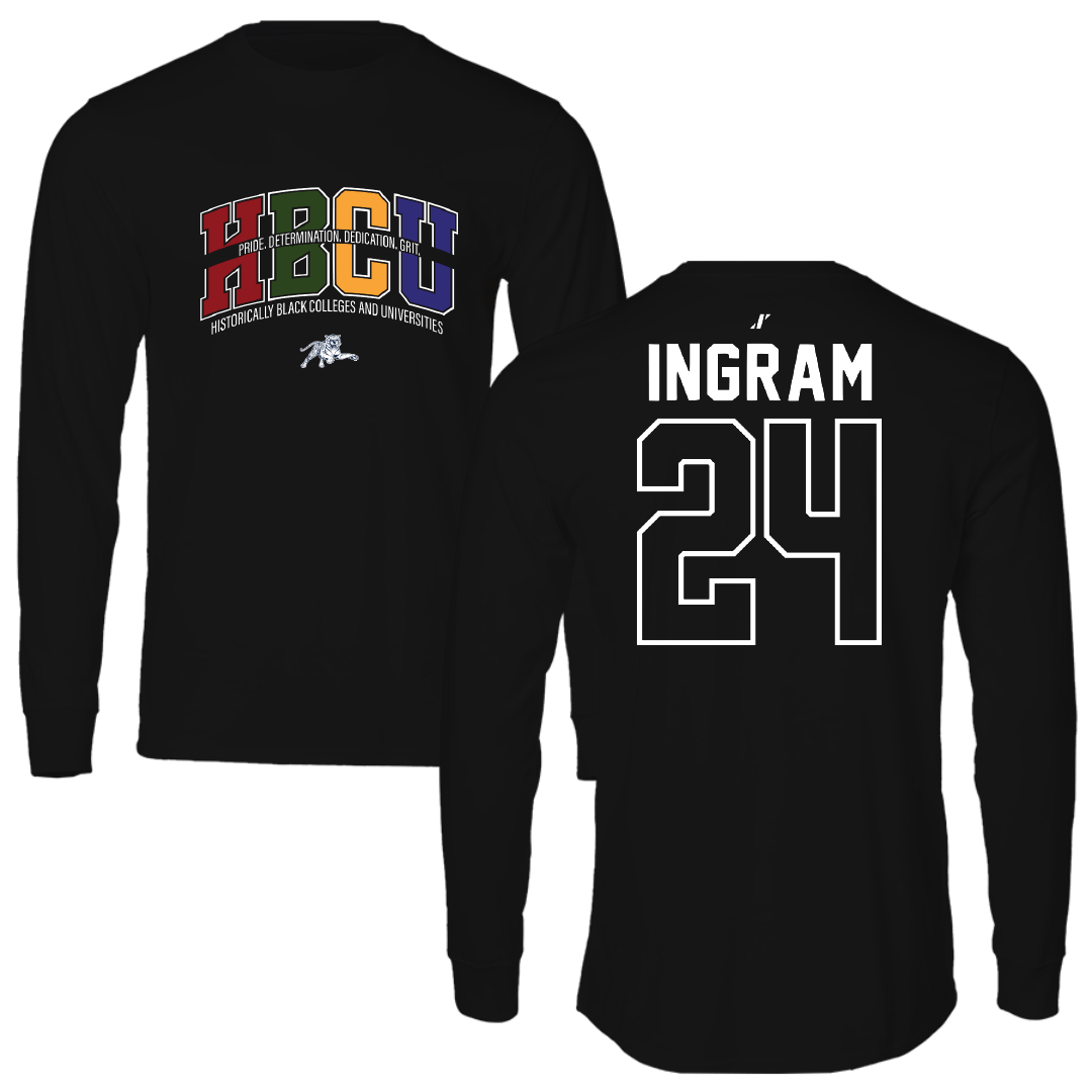 Jackson State University Soccer Black HBCU Long Sleeve - #24 Willow Ingram