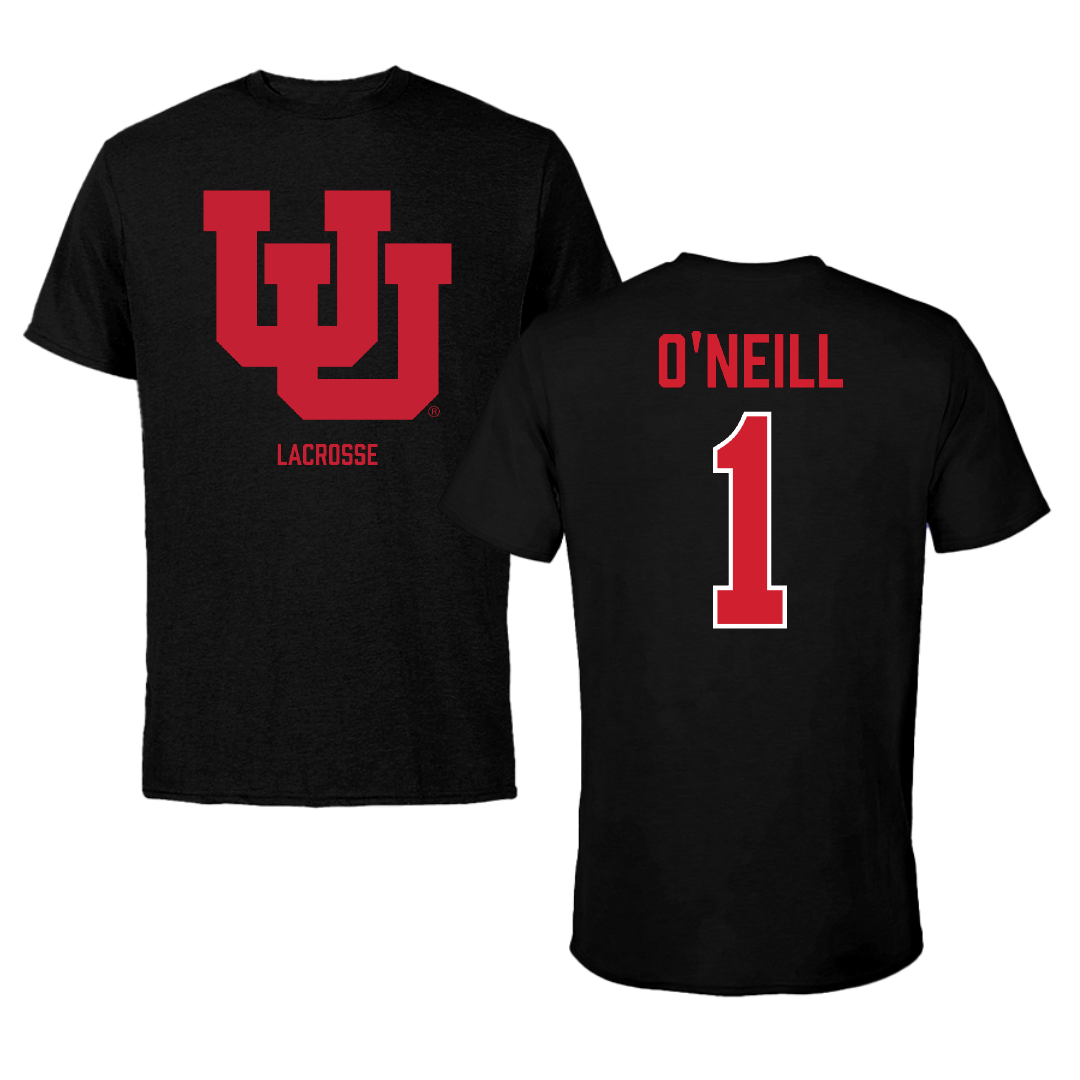 University of Utah Lacrosse (M) Black Tee - #1 Conor O'Neill