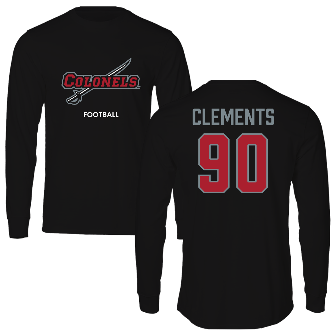 Nicholls State University Football Black Colonels Performance Long Sleeve - #90 Aidan Clements