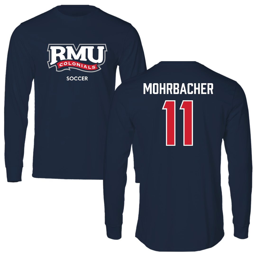 Robert Morris University Soccer (W) Navy RMU Long Sleeve - #11 Renae Mohrbacher