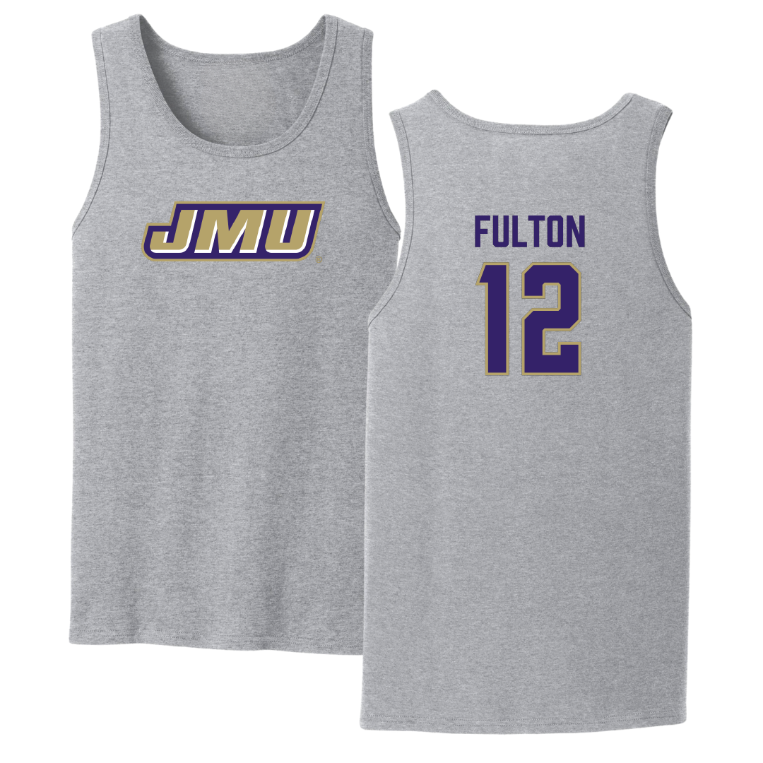 James Madison University Softball Sport Gray Tank Top - #12 Lauren Fulton