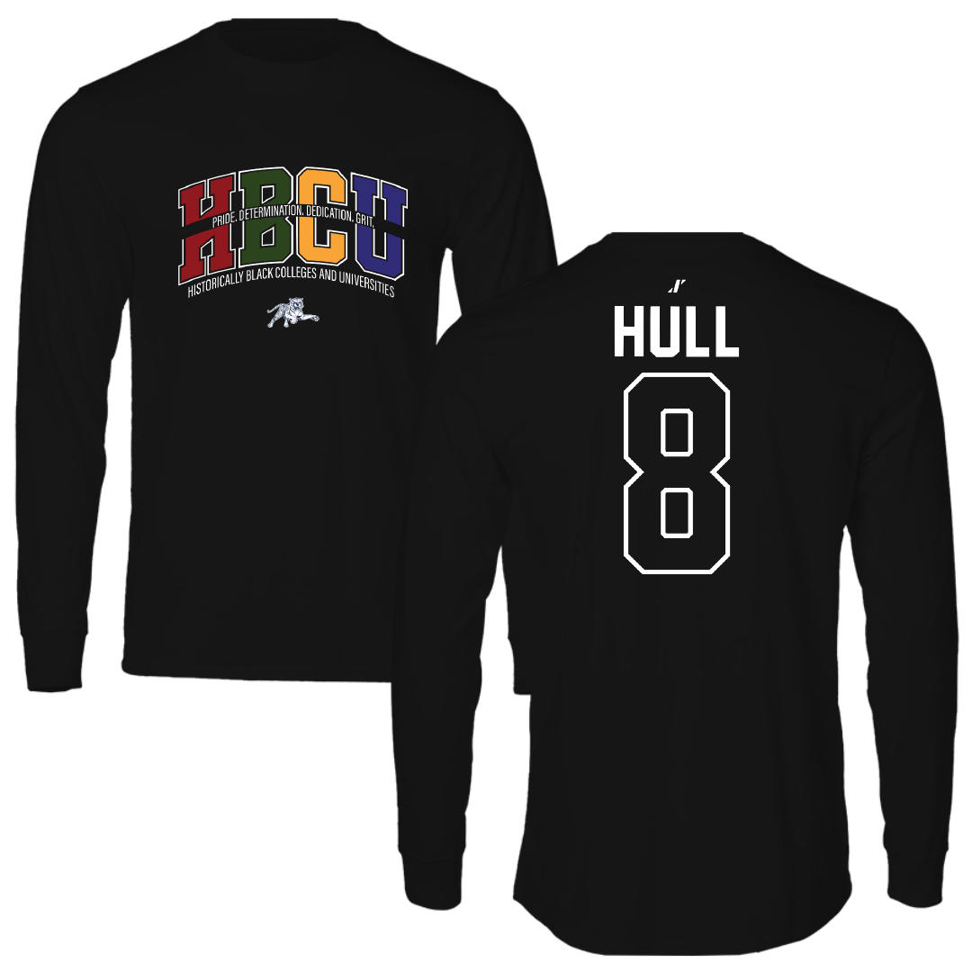 Jackson State University Baseball Black HBCU Long Sleeve - #8 Davione Hull