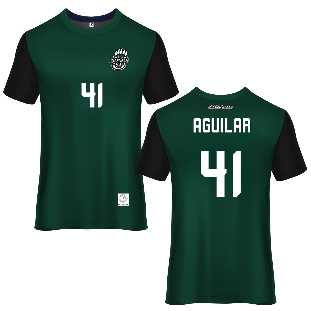 Adams State University Green Soccer Jersey - #41 Dominic Aguilar