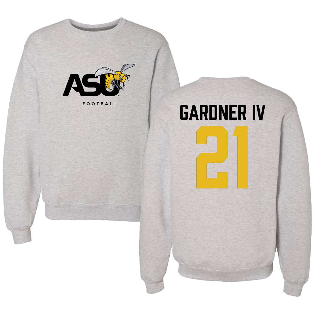Alabama State University Football Light Gray Crewneck - #21 JR Gardner IV