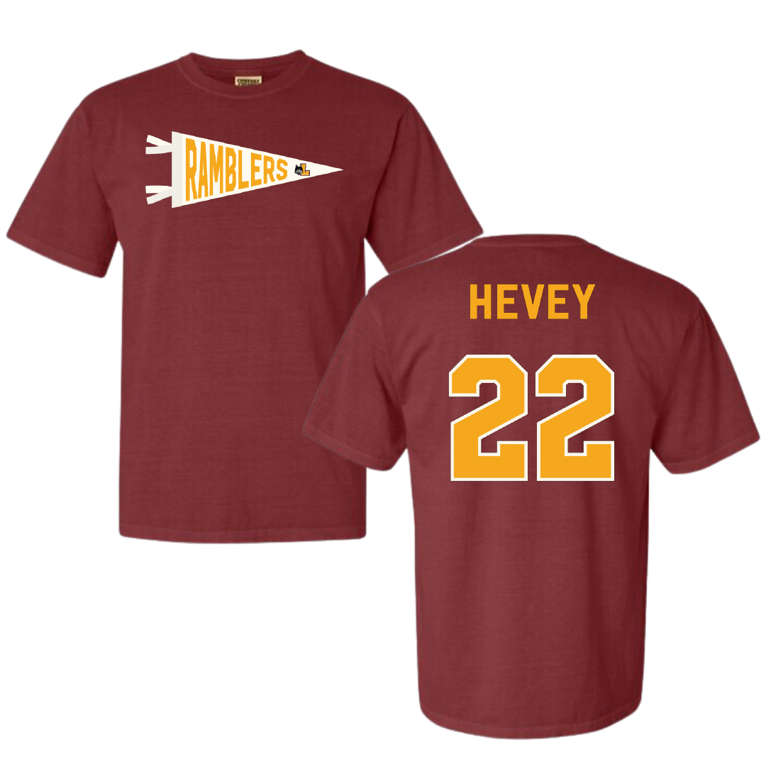 Loyola University-Chicago Soccer Maroon Pennant Comfort Colors Tee - #22 Zoe Hevey