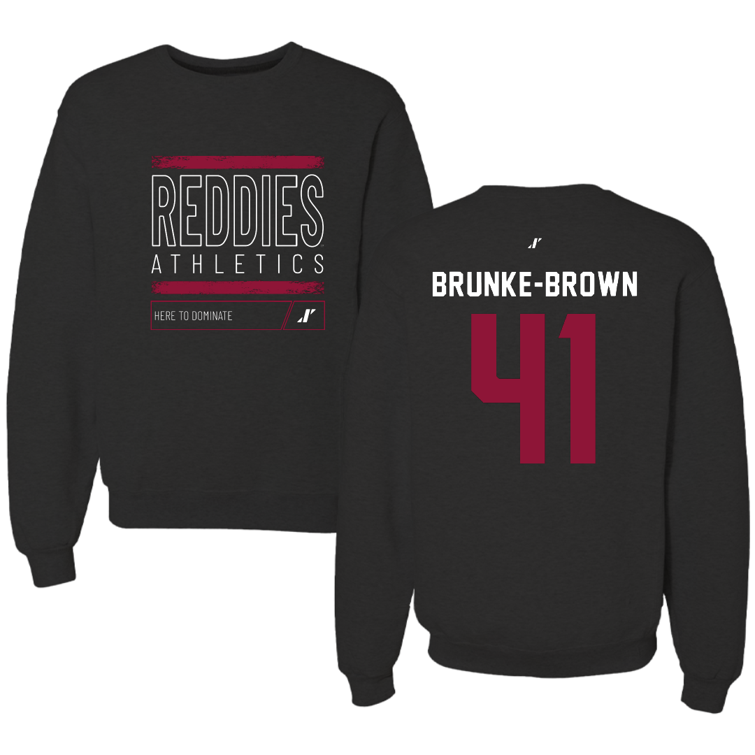 Henderson State University Football Black Dominate Crewneck - #41 Colton Brunke-Brown