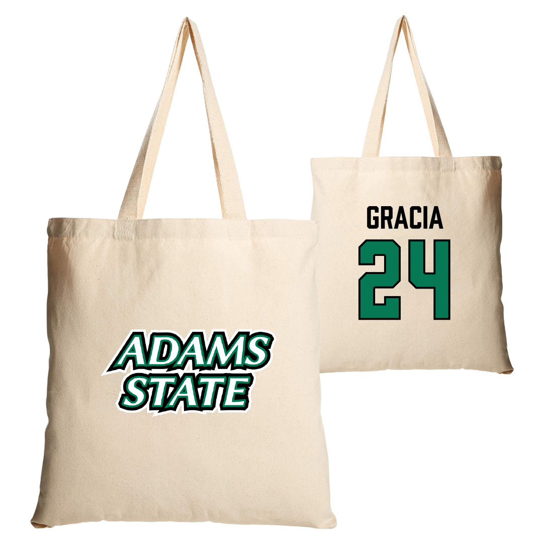 Adams State University Baseball Tan Canvas Tote Bag - #24 Chris Gracia