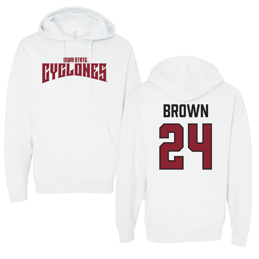 Iowa State University Basketball (W) White Classic Hoodie - #24 Addy Brown
