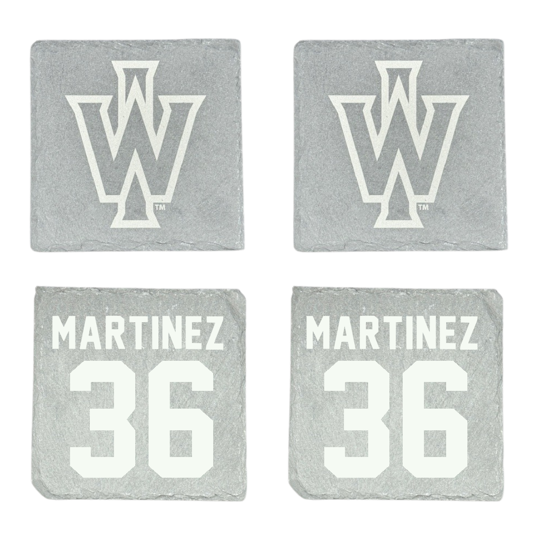 Illinois Wesleyan University Football Stone Coaster (4 Pack)  - #36 Yahir Martinez
