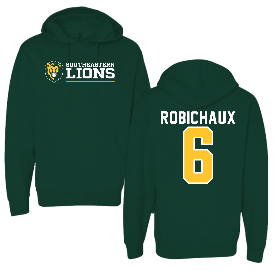 Southeastern Louisiana University Baseball Forest Green Hoodie - #6 Ben Robichaux