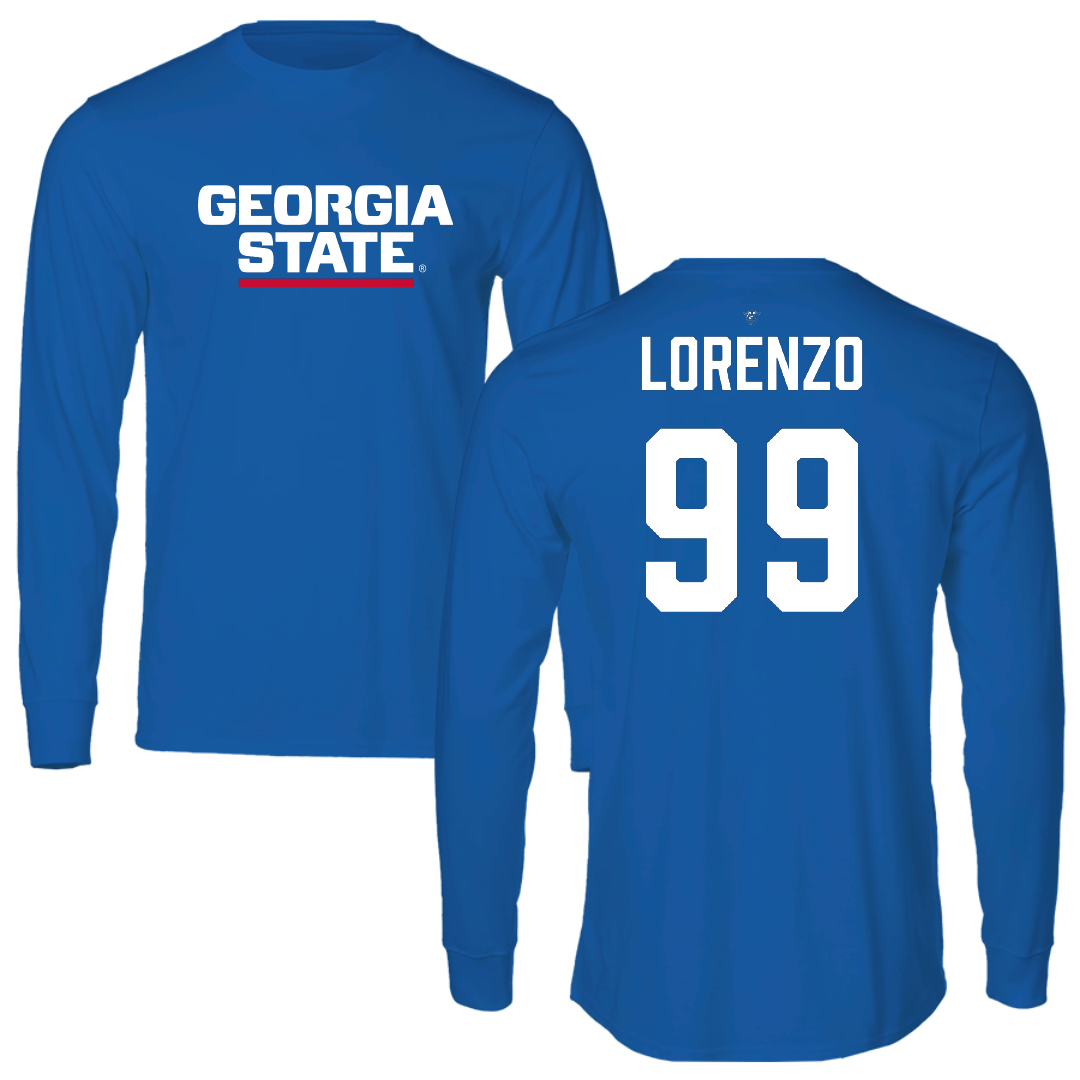 Georgia State University Football Blue Long Sleeve - #99 Christian Lorenzo