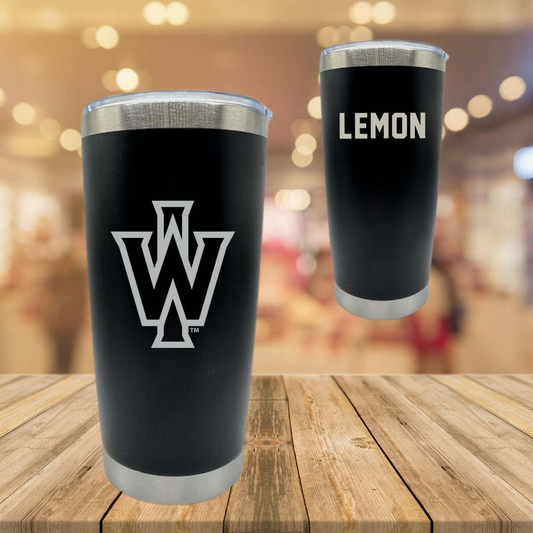 Illinois Wesleyan University TF and XC Black Stainless Steel Tumbler - Davion Lemon