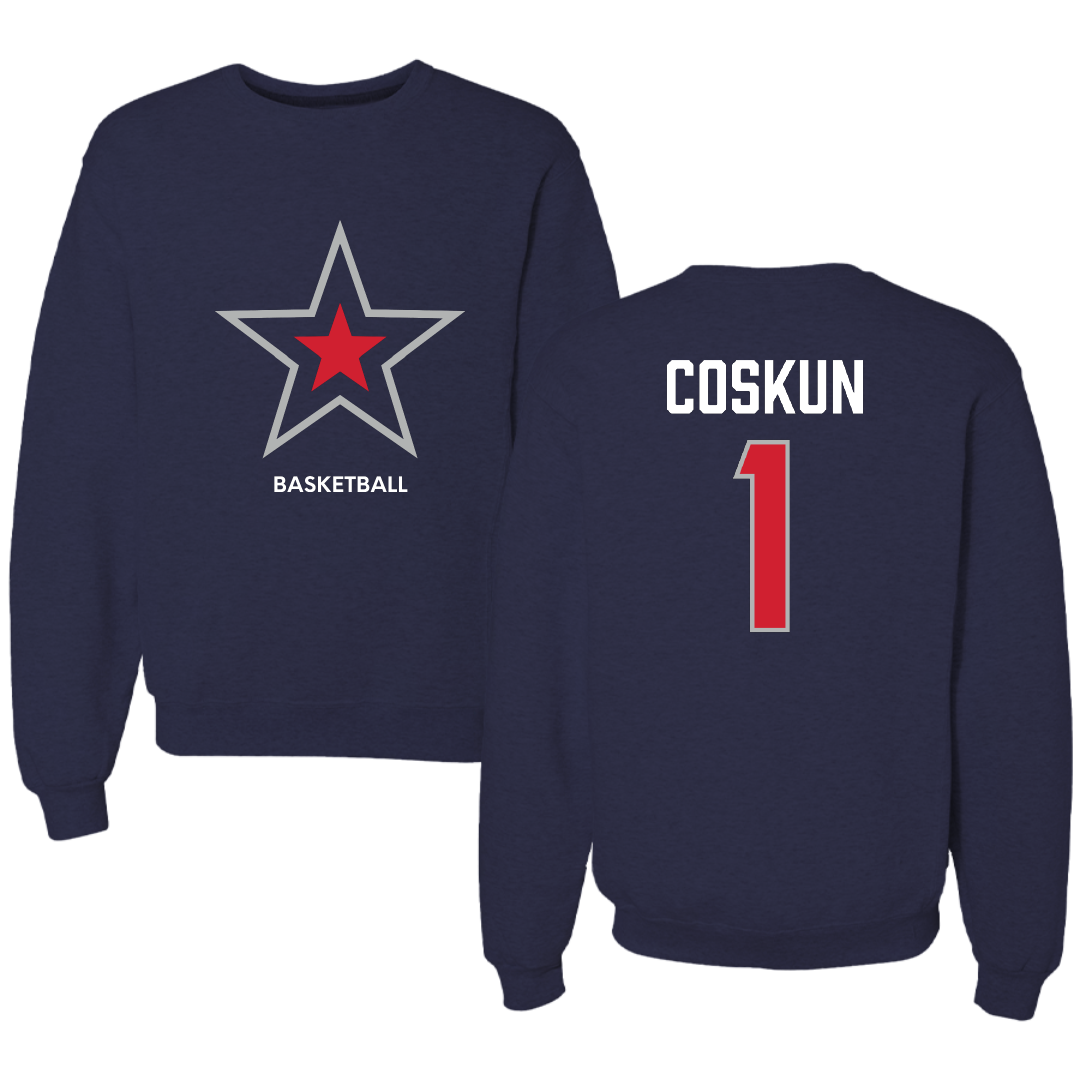 Robert Morris University Basketball (W) Navy Mascot Crewneck - #1 Tuana Coskun