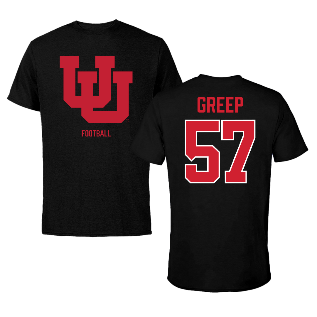 University of Utah Football Black Performance Tee - #57 JT Greep