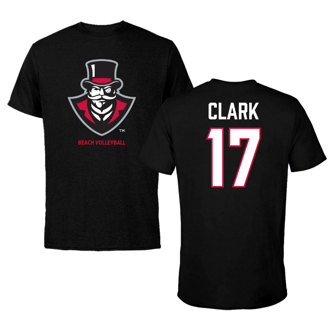 Austin Peay State University Beach Volleyball Black Performance Tee - #17 Anna Kate Clark