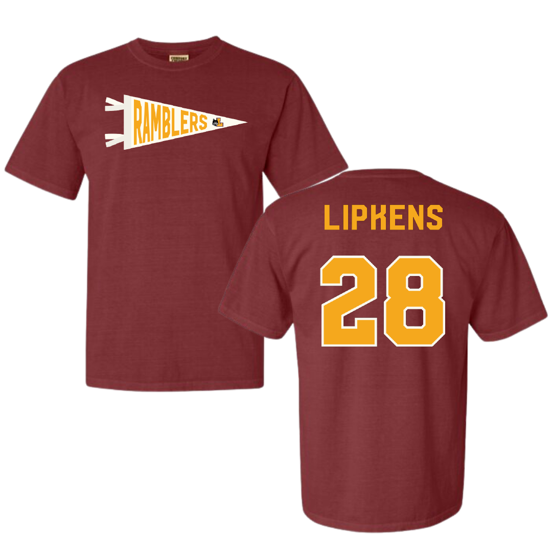 Loyola University-Chicago Soccer Maroon Pennant Comfort Colors Tee - #28 Naya Lipkens