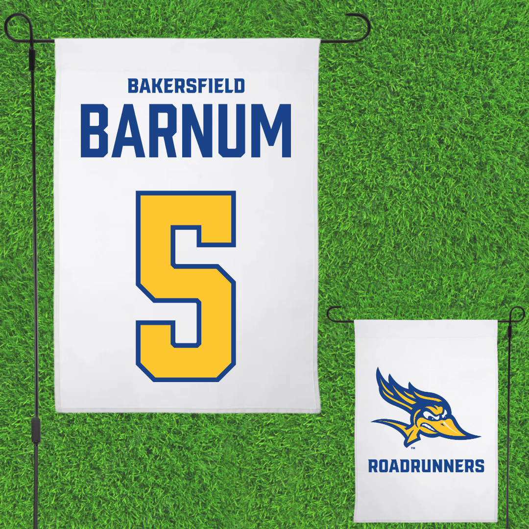 California State University-Bakersfield Baseball White Garden Flag - #5 Lewis Barnum
