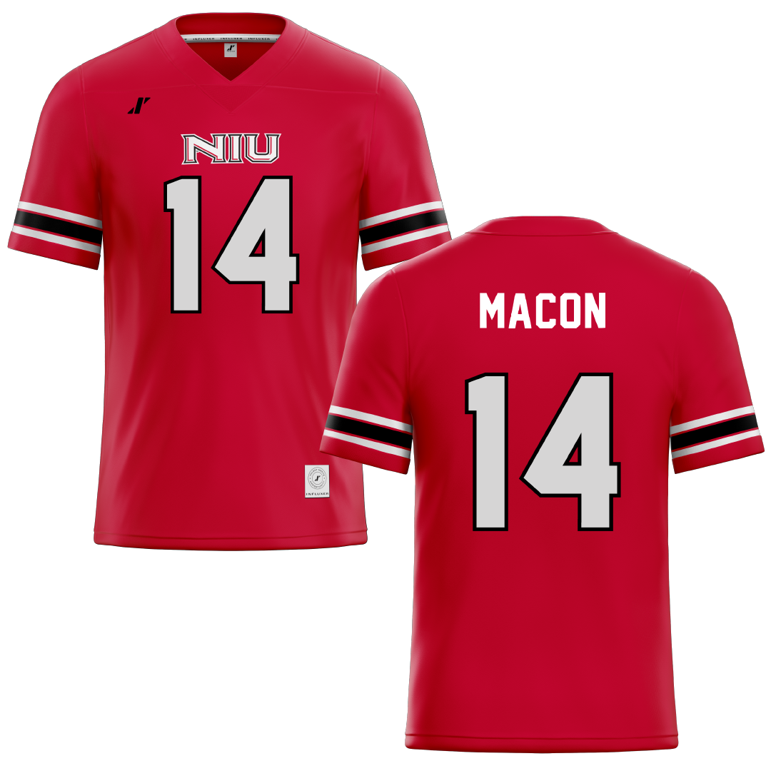 Northern Illinois University Red Football Jersey - #14 Jalen Macon