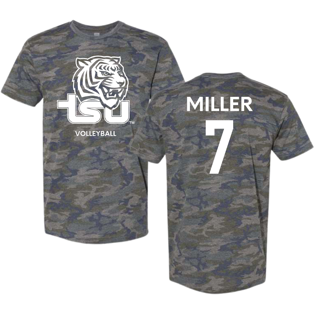 Tennessee State University Volleyball (W) Vintage Camo Tee - #7 Maygan Miller