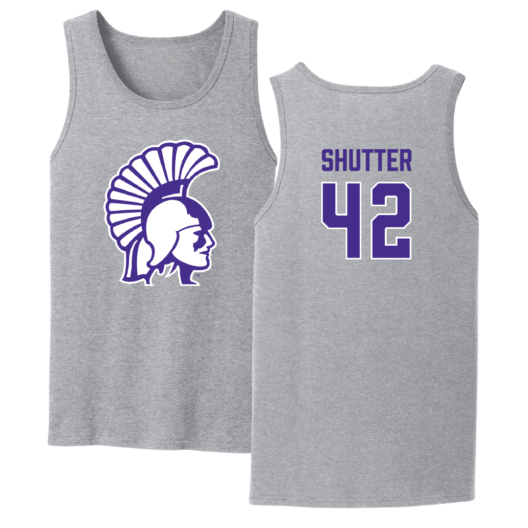 Winona State University Football Sport Gray Tank Top - #42 Sam Shutter