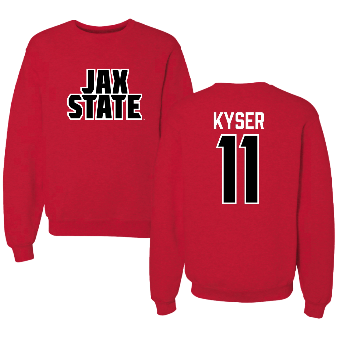 Jacksonville State University Softball Red Crewneck - #11 Makalyn Kyser