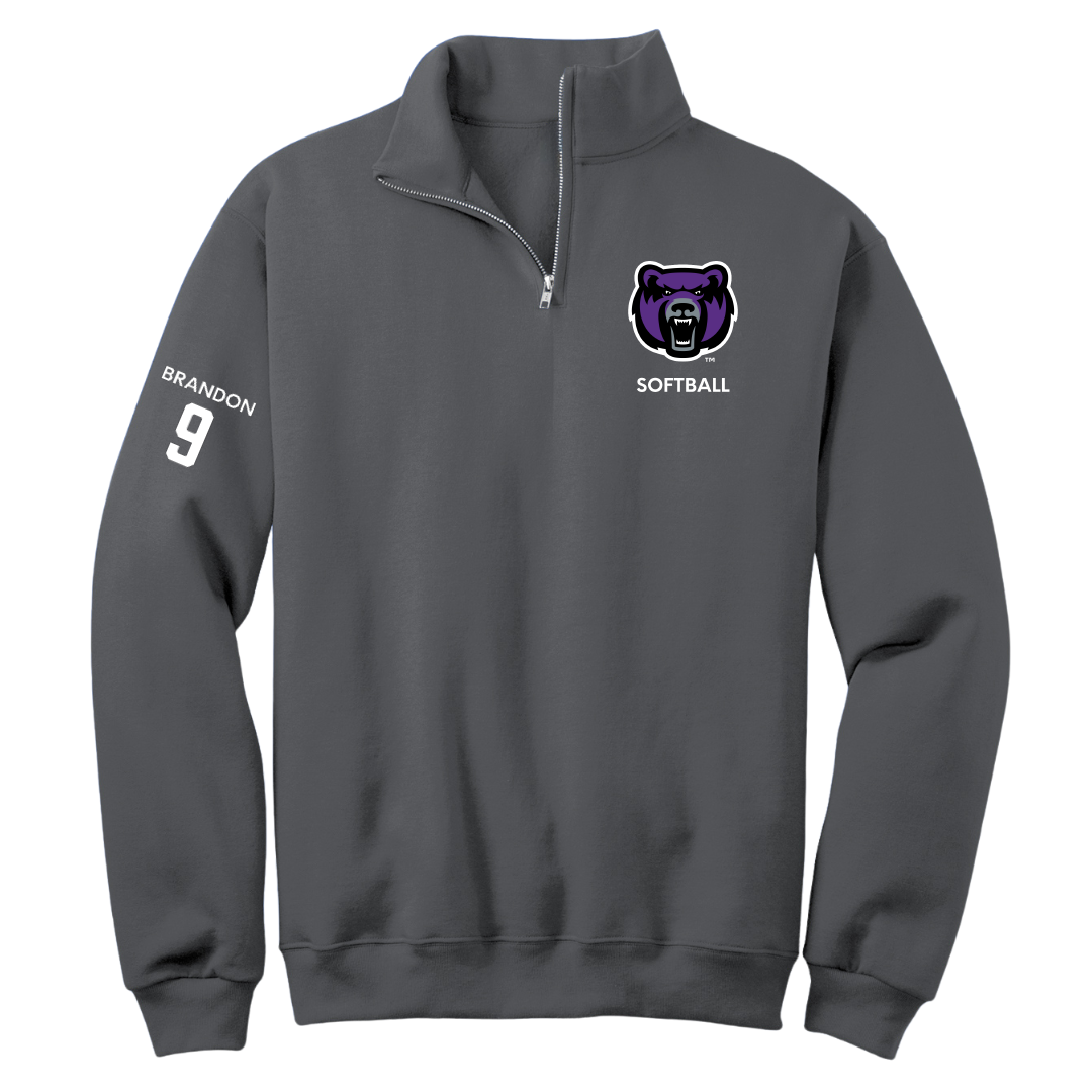 University of Central Arkansas Softball Dark Gray Quarter-Zip - #9 Trinity Brandon