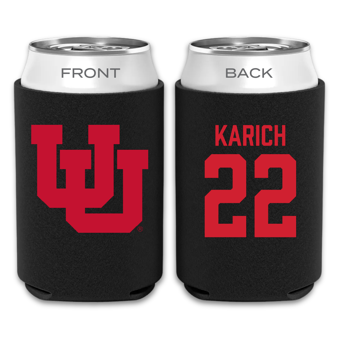 University of Utah Beach Volleyball Black Can Cooler - #22 Abby Karich