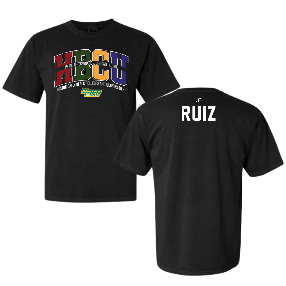 Norfolk State University Tennis Black HBCU Comfort Colors Tee - Laura Ruiz