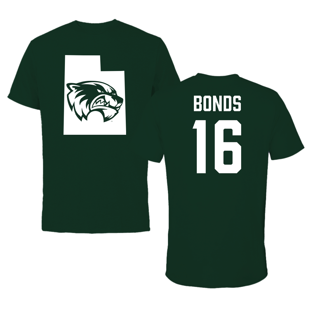 Utah Valley University Soccer Forest Green State Performance Tee - #16 Quincy Bonds