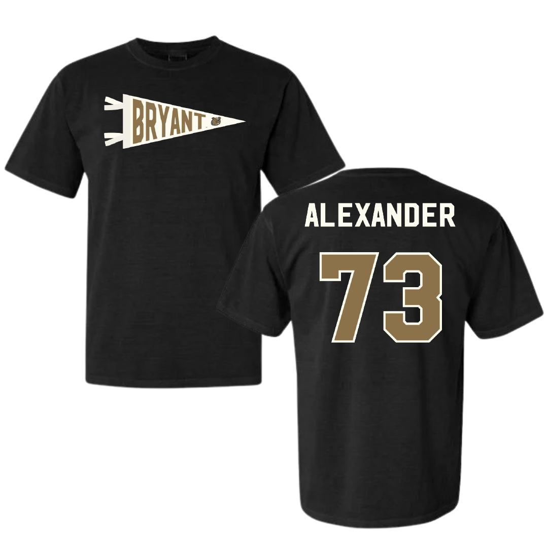 Bryant University Lacrosse Black Pennant Comfort Colors Tee - #73 Teagan Alexander