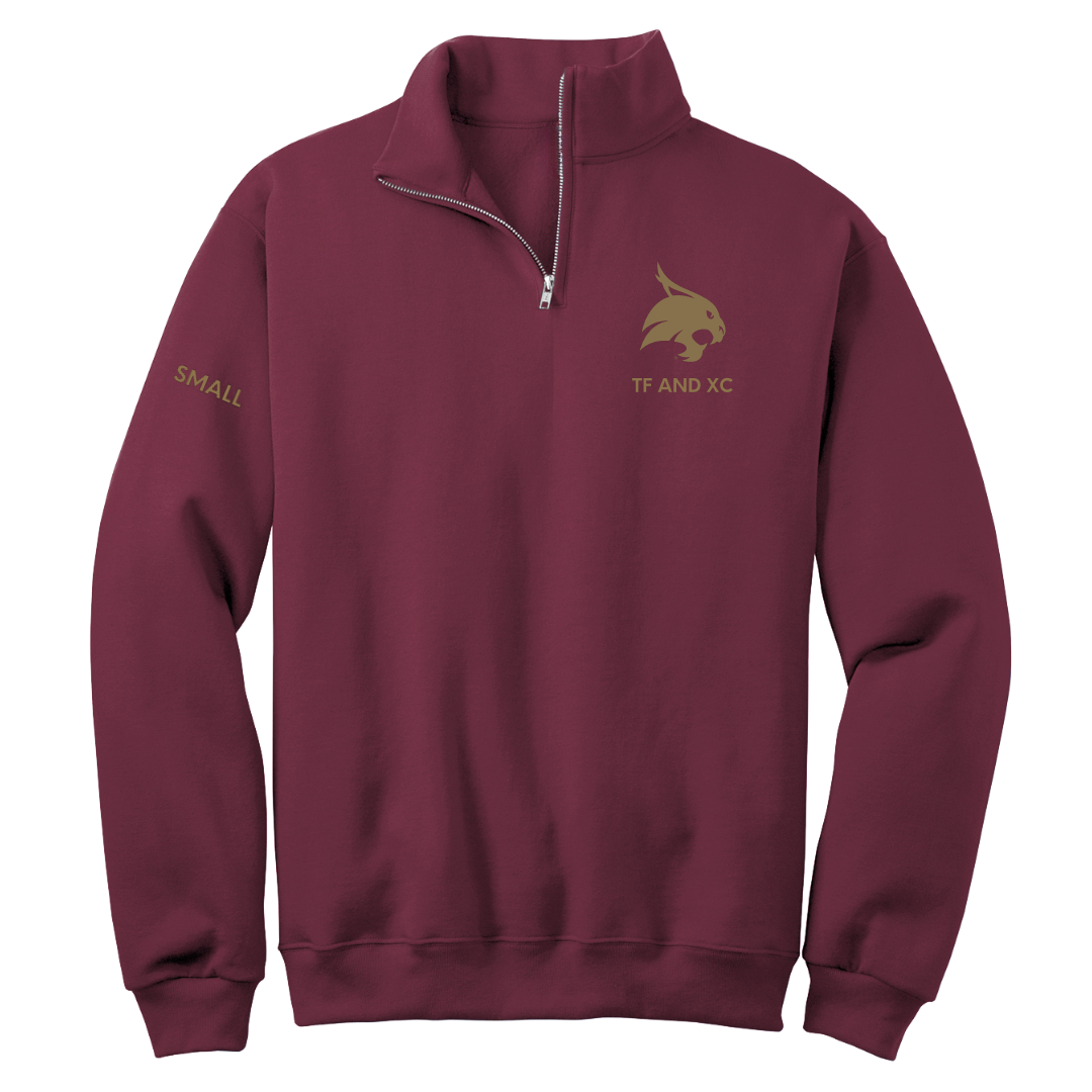 Texas State University TF and XC Maroon Quarter-Zip - Lauryn Small