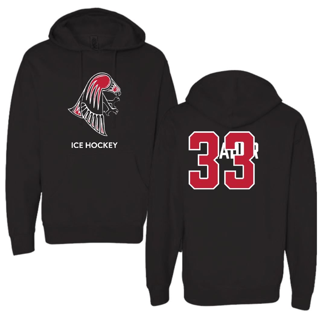 University of Wisconsin-River Falls Ice Hockey (W) Black Hoodie - #33 Anna Rader