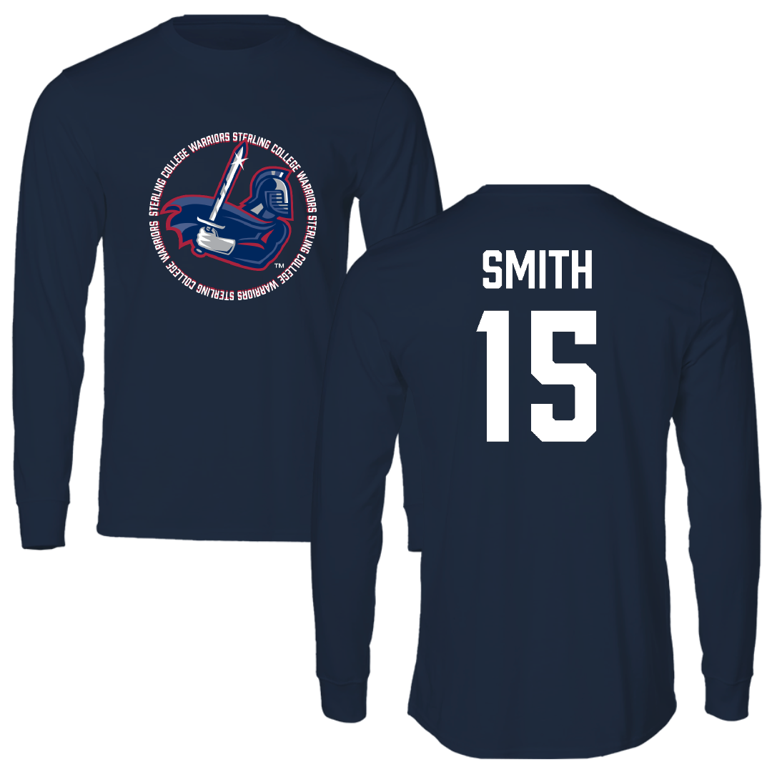 Sterling College Basketball Navy General Performance Long Sleeve - #15 Julian Smith