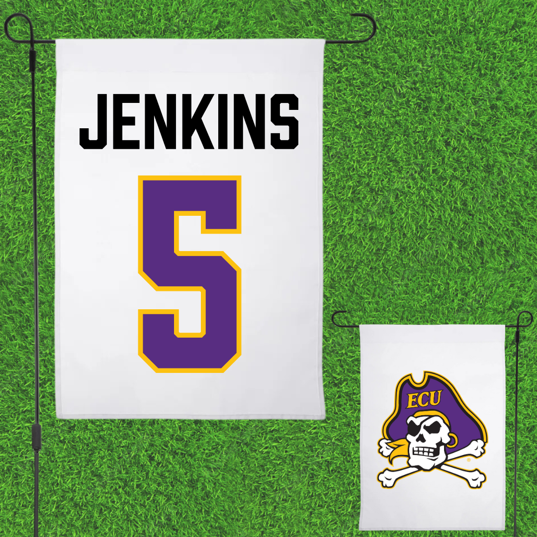 East Carolina University Football White Garden Flag - #5 Parker Jenkins