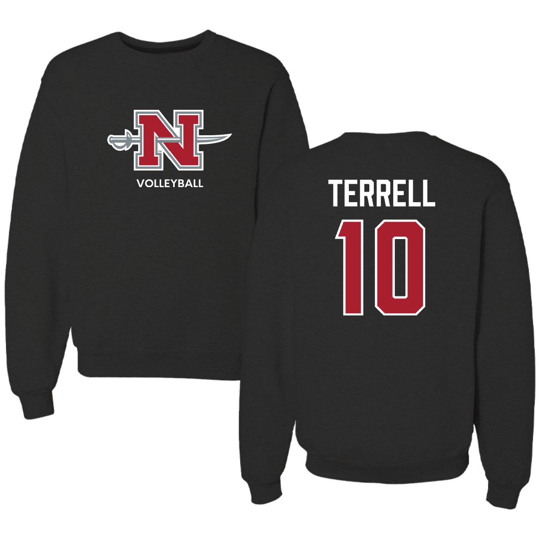 Nicholls State University Volleyball (W) Black Mascot Crewneck - #10 Tierney Terrell