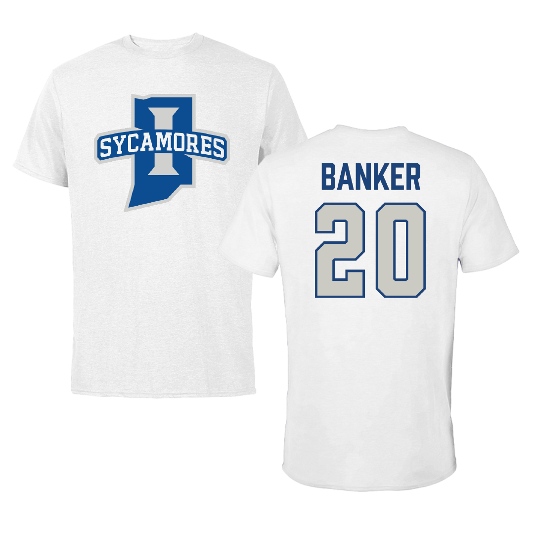 Indiana State University Baseball White Performance Tee - #20 Brady Banker