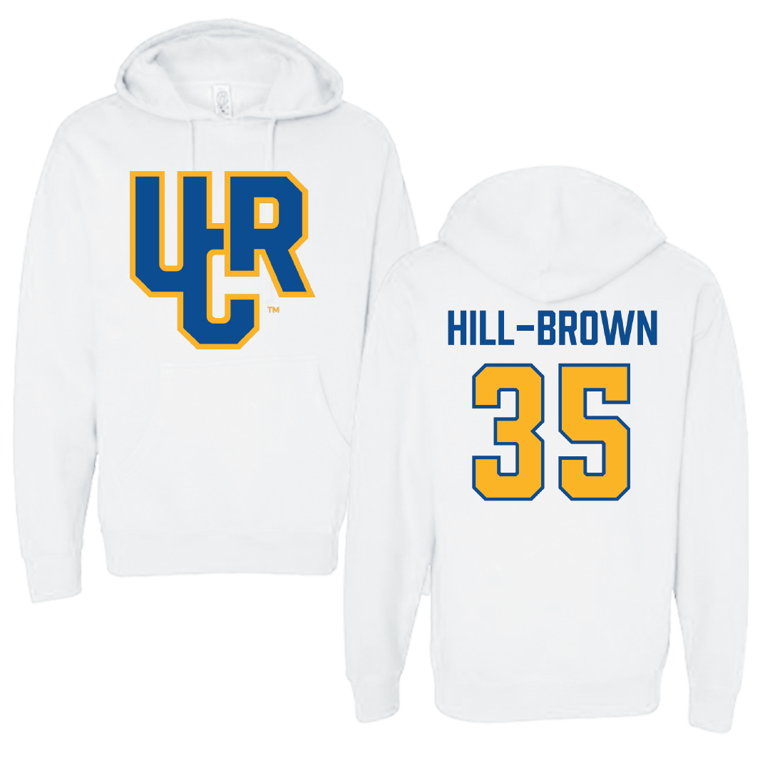 University of California-Riverside Basketball White Hoodie - #35 Tiairra Hill-Brown