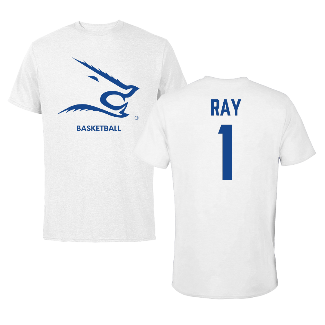 Texas A&M University-Kingsville Basketball (W) White Performance Tee - #1 Shelby Ray